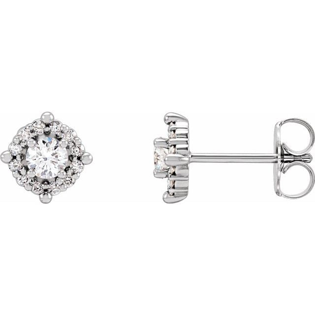 14K 1/3 CTW Natural Diamond Halo-Style Earrings