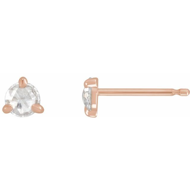 14K 1/8 CTW -Cut Natural Diamond Stud Earrings