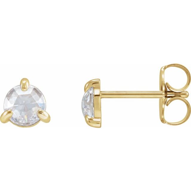 14K 3/8 CTW -Cut Natural Diamond Stud Earrings