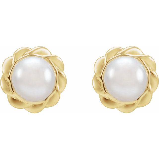 14K Cultured Freshwater Pearl Rope Earrings