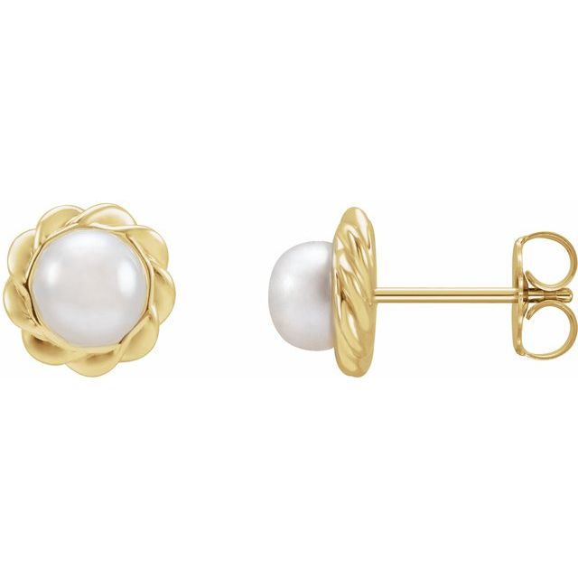 14K Cultured Freshwater Pearl Rope Earrings