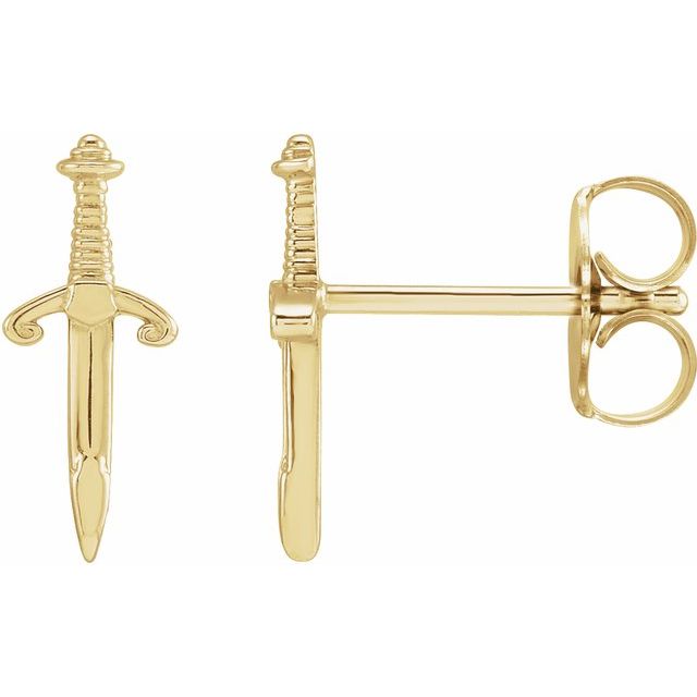 14K Dagger Earrings