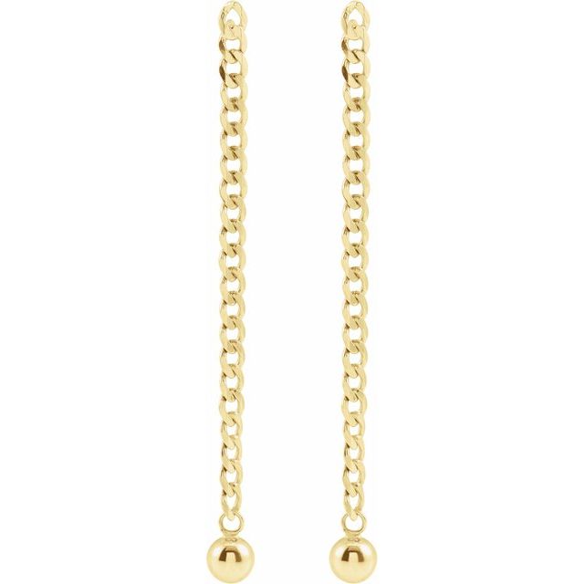 14K Curb Chain Earrings