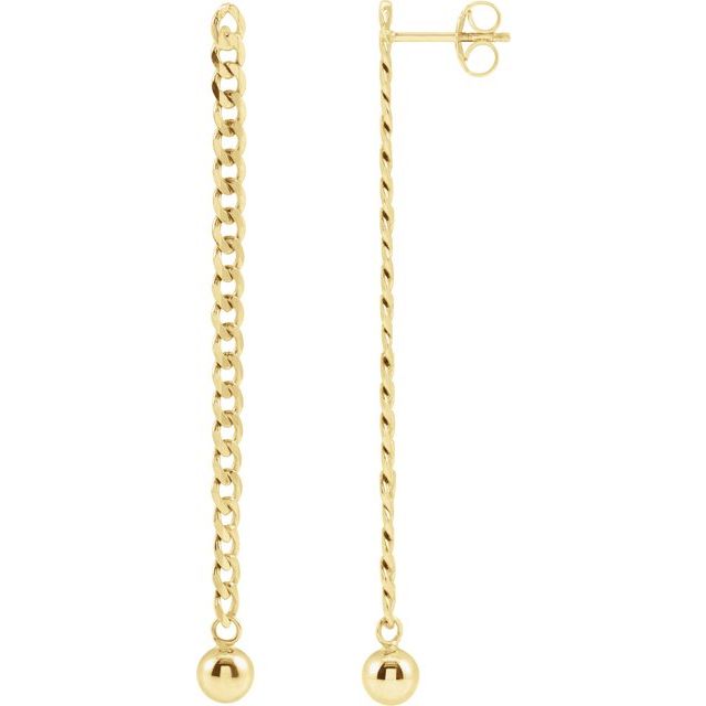 14K Curb Chain Earrings