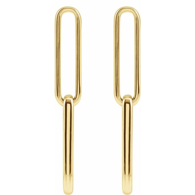 14K Paperclip-Style Earrings