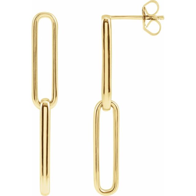 14K Paperclip-Style Earrings