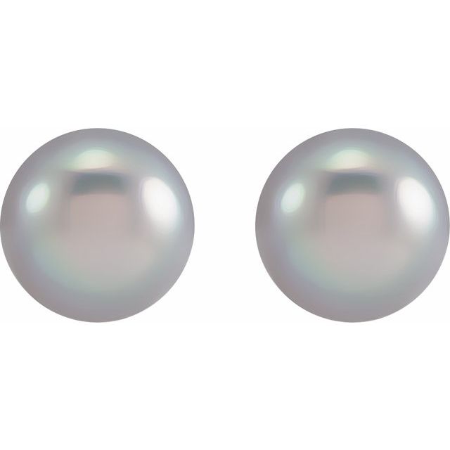 14K 6.5- Cultured Gray Freshwater Pearl Earrings