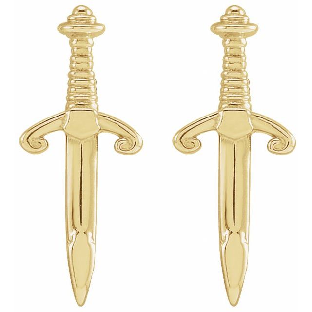 14K Dagger Earrings