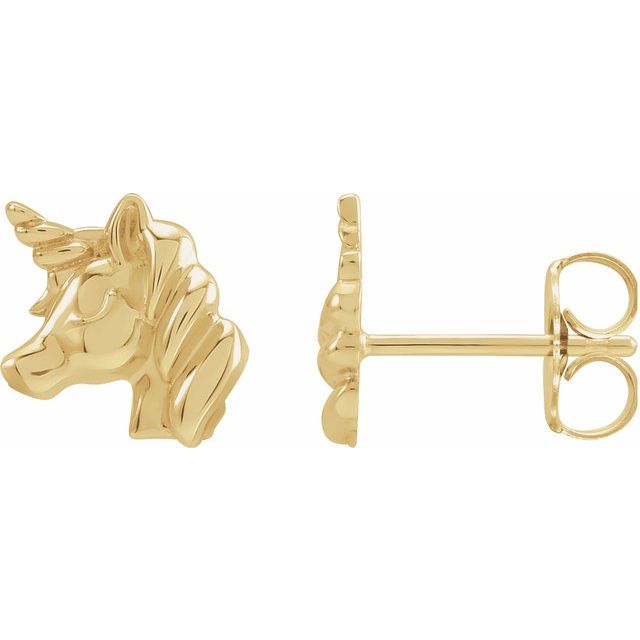 14K Youth Unicorn Earrings