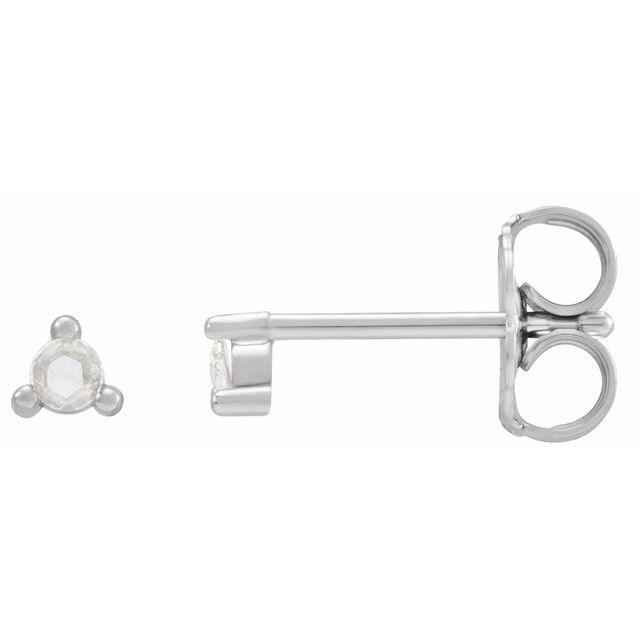 Sterling Silver 1/5 CTW -Cut Natural Diamond Earrings