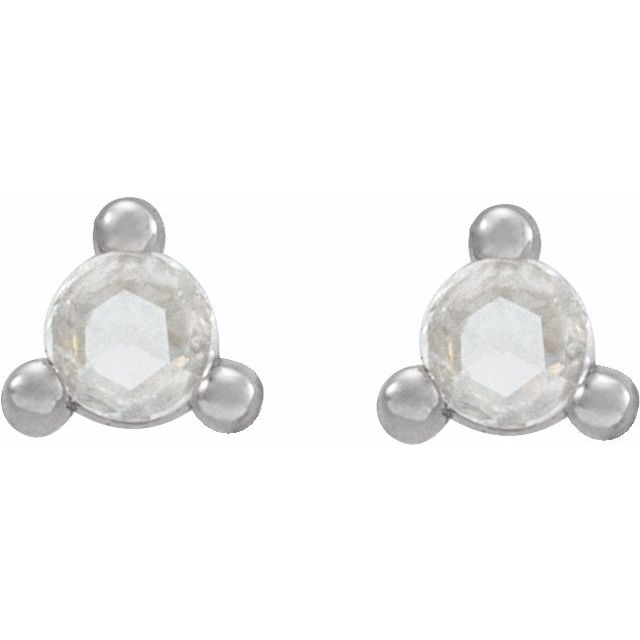 Sterling Silver 1/5 CTW -Cut Natural Diamond Earrings