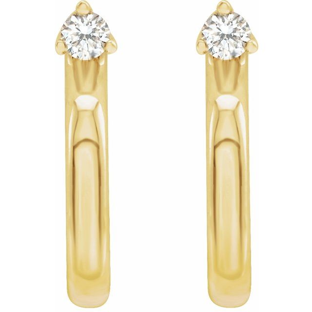 14K .06 CTW Natural Diamond Hoop Earring