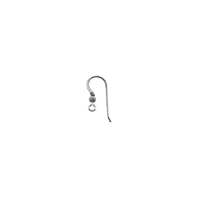 Sterling Silver Hammered French Wire Earring Top with Bead