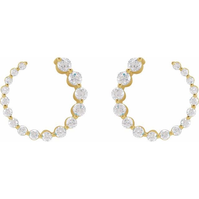 14K 7/8 CTW Natural Diamond Front-Back Earrings