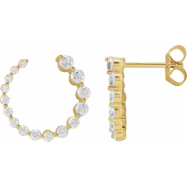 14K 7/8 CTW Lab-Grown Diamond Front-Back Earrings