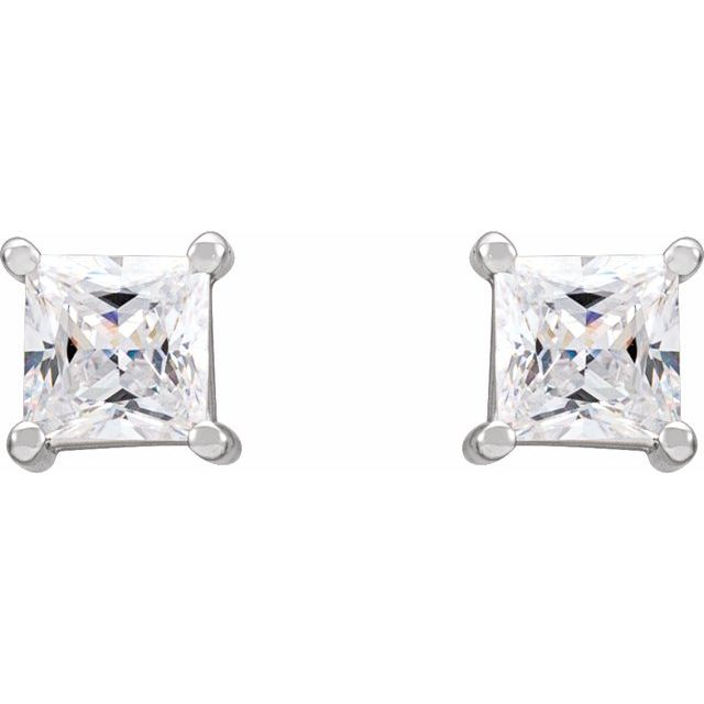 14K Square Imitation Cubic Zirconia Earrings