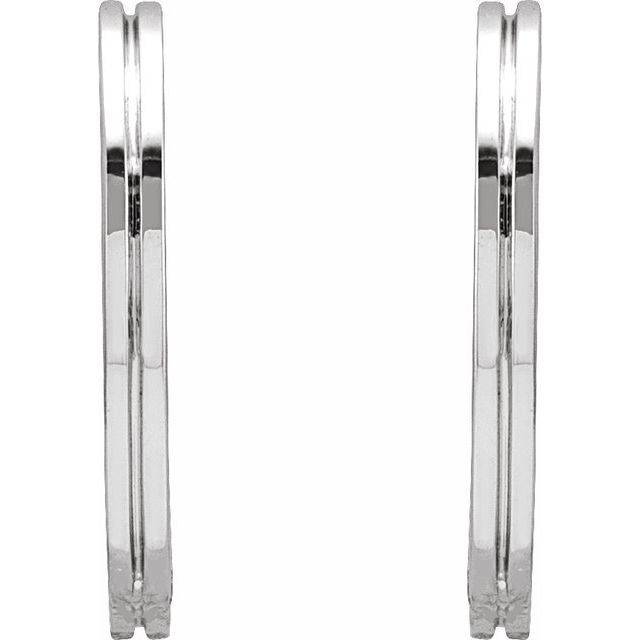 14K Grooved Hinged Huggie Hoop Earrings