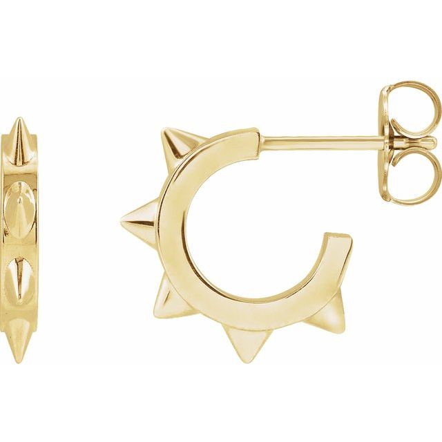 Sterling Silver Spike Hoop Earring