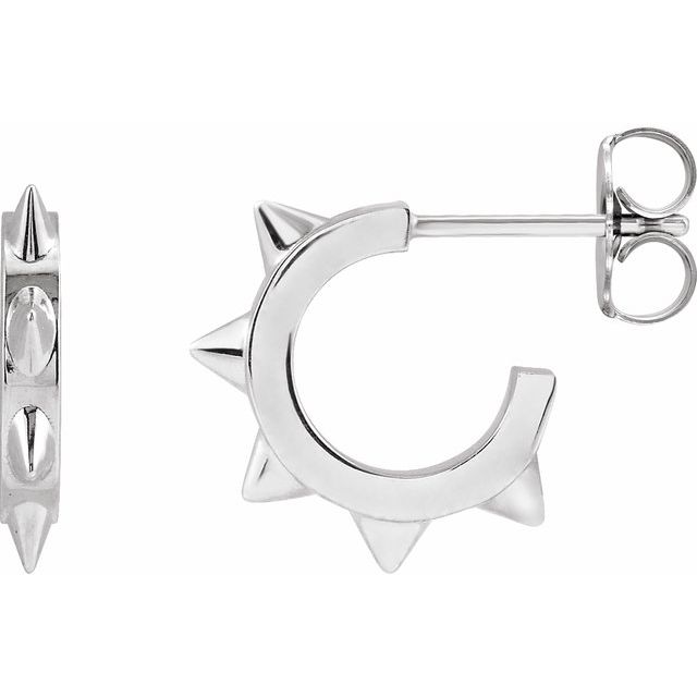 14K Spike Hoop Earrings