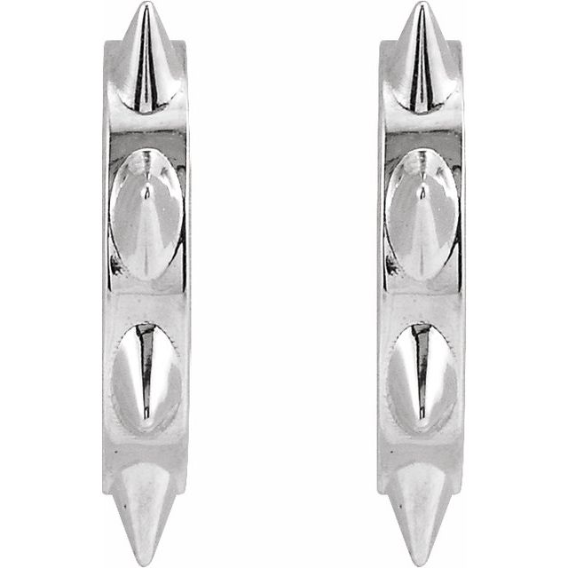 14K Spike Hoop Earrings