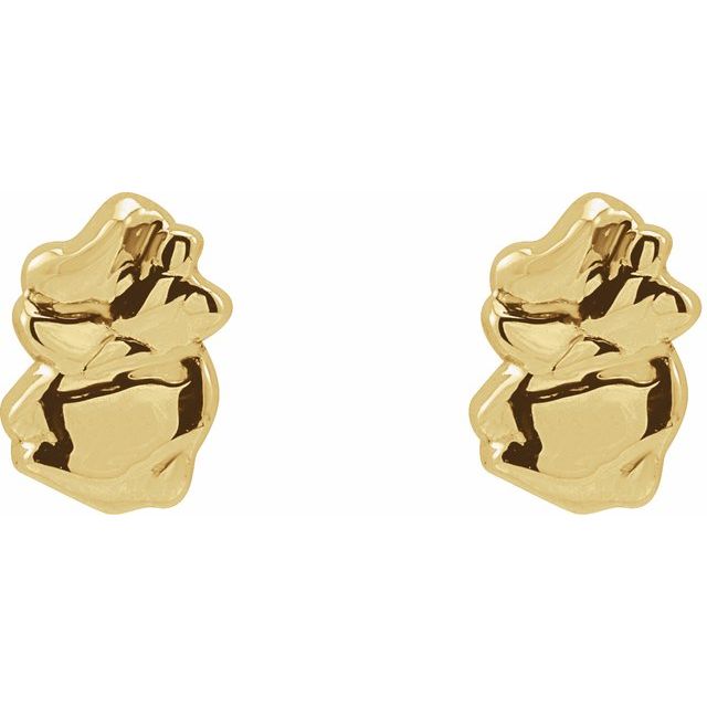 14K Tiny Nugget Earrings