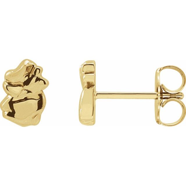 14K Tiny Nugget Earrings