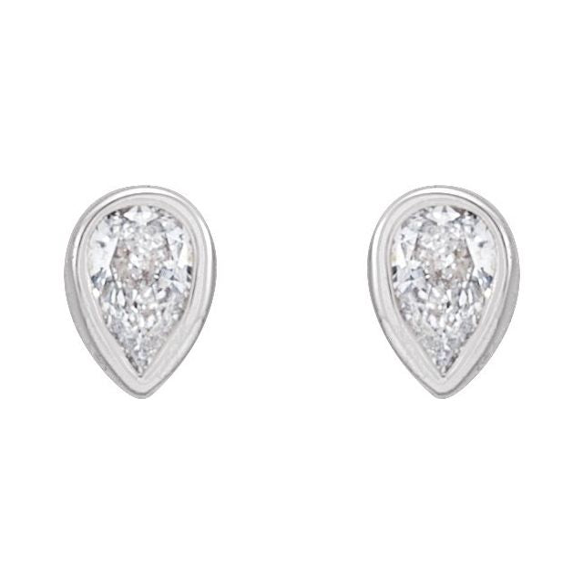 14K 1/10 CTW Lab-Grown Diamond Bezel-Set Earrings