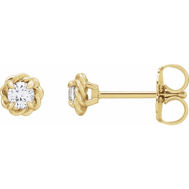 14K Natural Sapphire Claw-Prong Rope Earrings