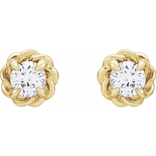 14K Natural Sapphire Claw-Prong Rope Earrings