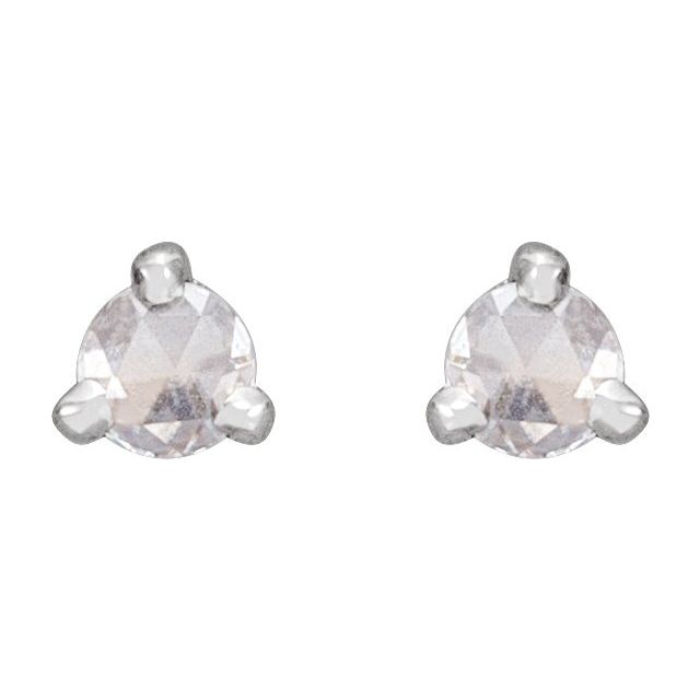 14K .08 CTW -Cut Natural Diamond Stud Earrings