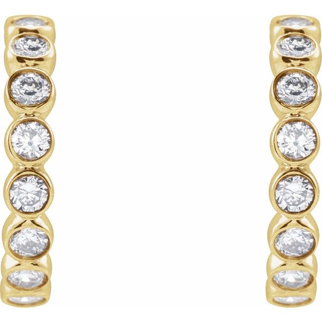 14K 1/3 CTW Lab-Grown Diamond Hoop Earrings