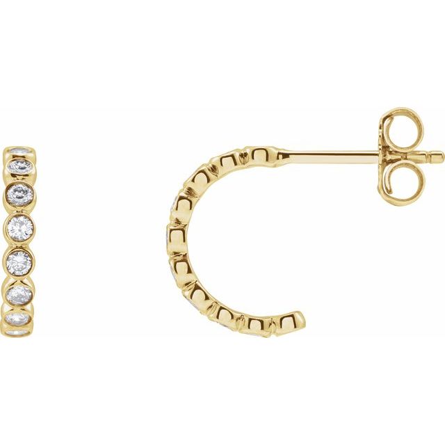 14K 1/3 CTW Lab-Grown Diamond Hoop Earrings