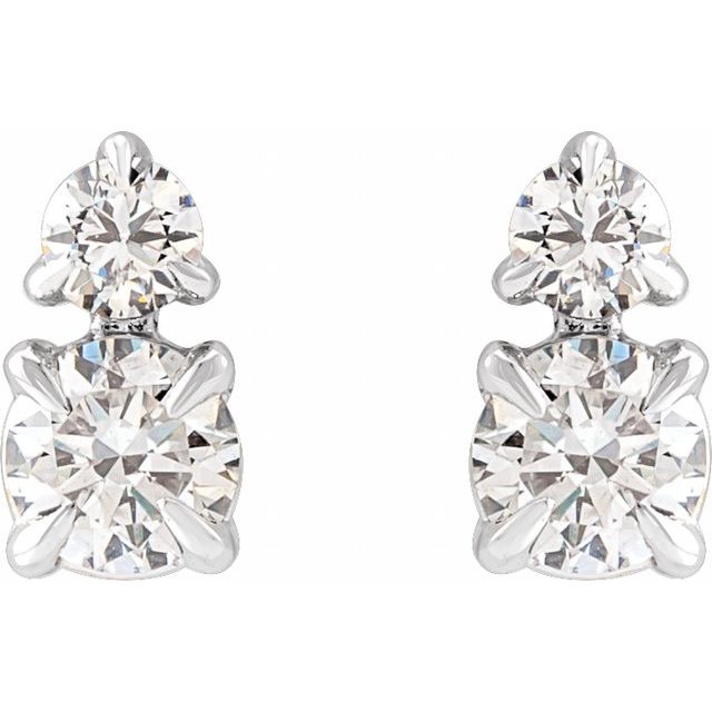 14K 1/2 CTW Lab-Grown Diamond Earrings
