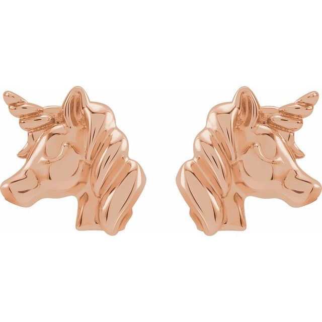 14K Youth Unicorn Earrings