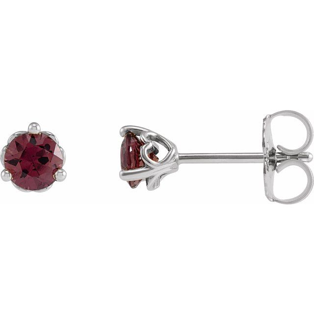 Sterling Silver Natural Rhodolite Garnet Cocktail-Style Earrings