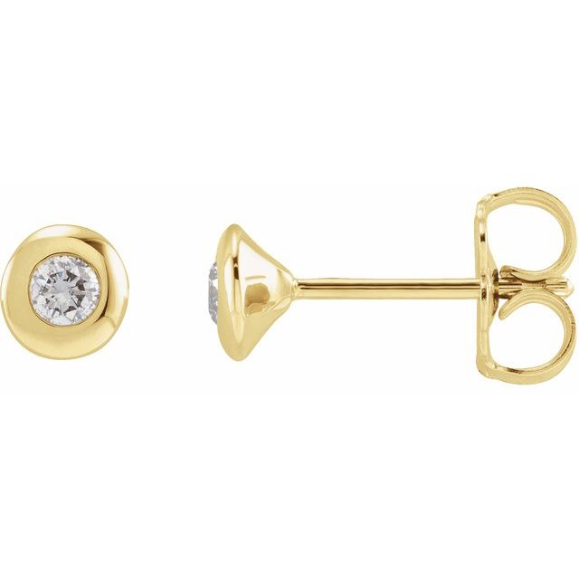 14K 1 CTW Lab-Grown Diamond Domed Bezel-Set Earrings