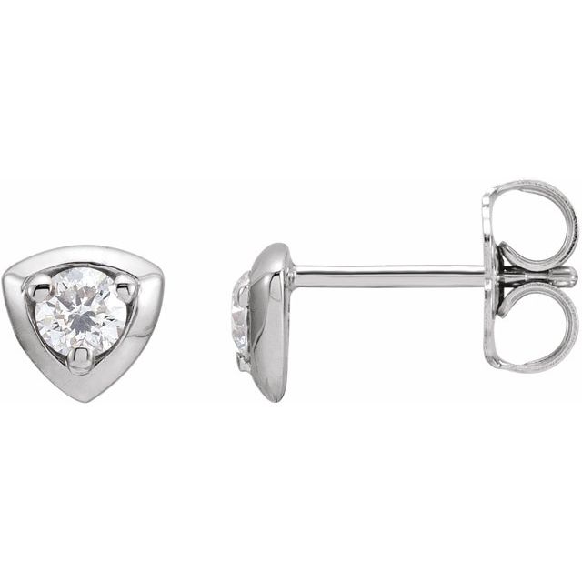 14K 1/5 CTW Natural Diamond Geometric Earrings