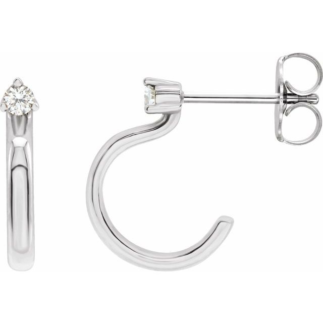 14K .06 CTW Natural Diamond Hoop Earring
