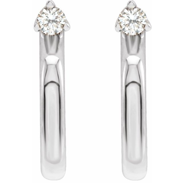 14K .06 CTW Natural Diamond Hoop Earring