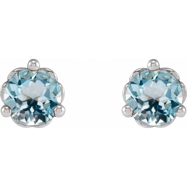 Sterling Silver Natural Sky Blue Topaz Cocktail-Style Earrings