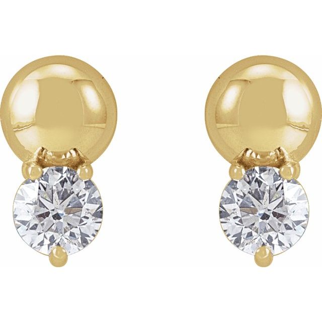 14K 1/3 CTW Lab-Grown Diamond Bead Earring