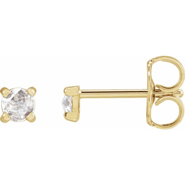 14K 1/8 CTW -Cut Natural Diamond Stud Earrings