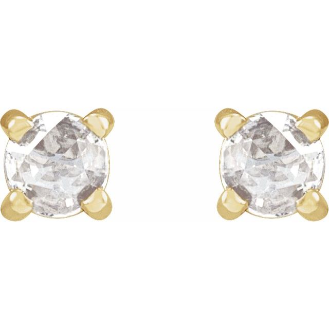 14K 1/8 CTW -Cut Natural Diamond Stud Earrings