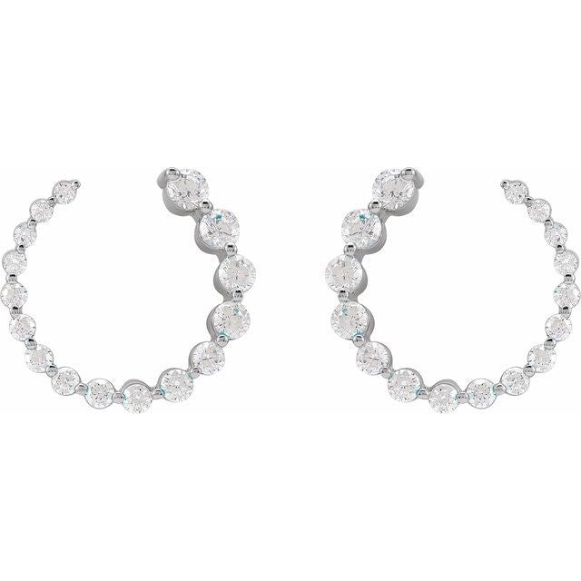 14K 7/8 CTW Natural Diamond Front-Back Earrings