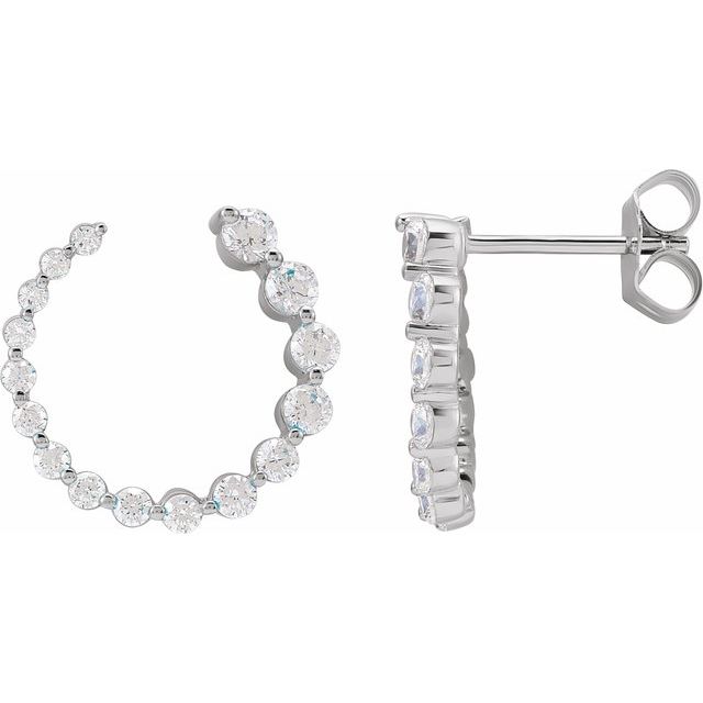 14K 7/8 CTW Natural Diamond Front-Back Earrings