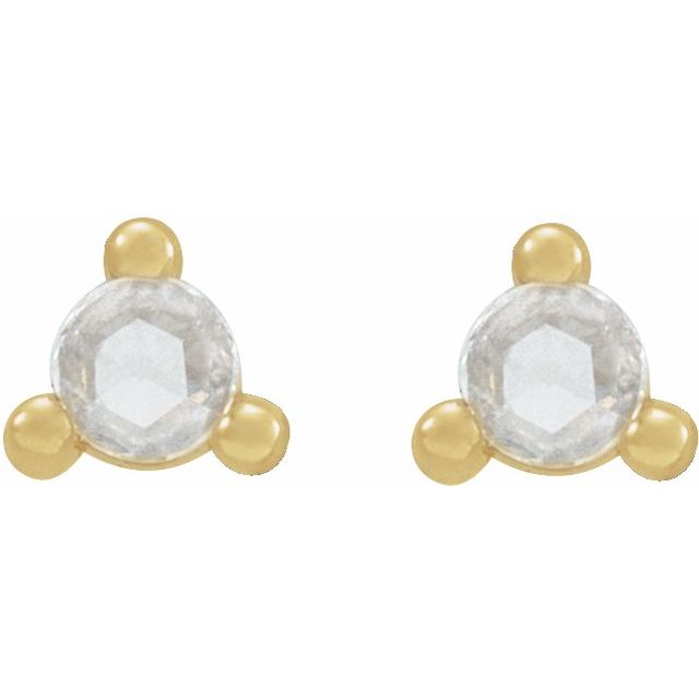 14K .04 CTW -Cut Natural Diamond Earrings