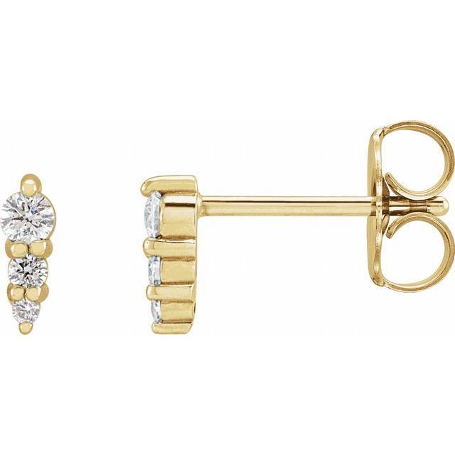 14K .08 CTW Natural Diamond Graduated Bar Earrings