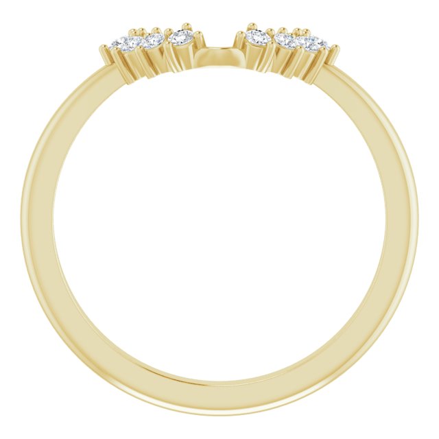 14K .08 CTW Natural Diamond Matching Band for Oval Ring