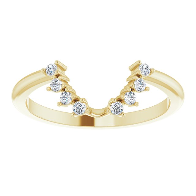 14K .08 CTW Natural Diamond Matching Band for Oval Ring