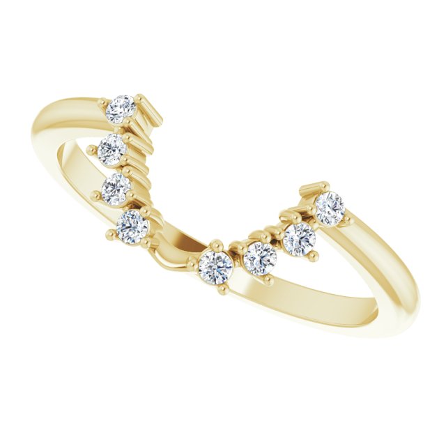 14K .08 CTW Natural Diamond Matching Band for Oval Ring